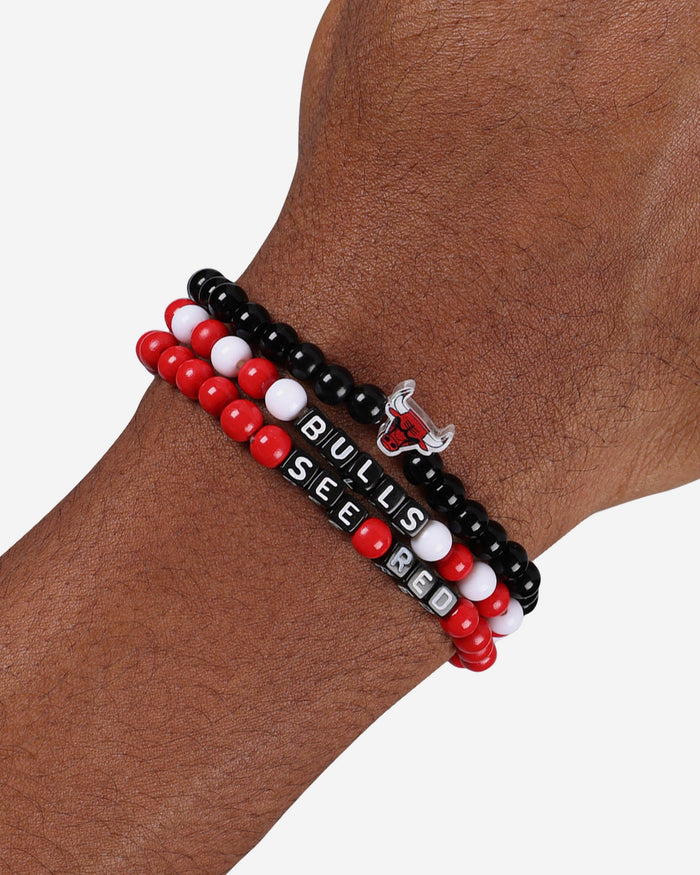 Chicago Bulls 3 Pack Beaded Friendship Bracelet FOCO - FOCO.com