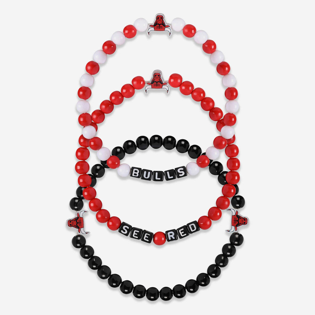 Chicago Bulls 3 Pack Beaded Friendship Bracelet FOCO - FOCO.com