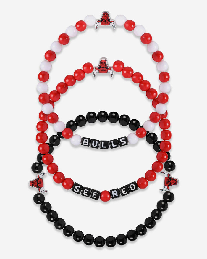 Chicago Bulls 3 Pack Beaded Friendship Bracelet FOCO - FOCO.com