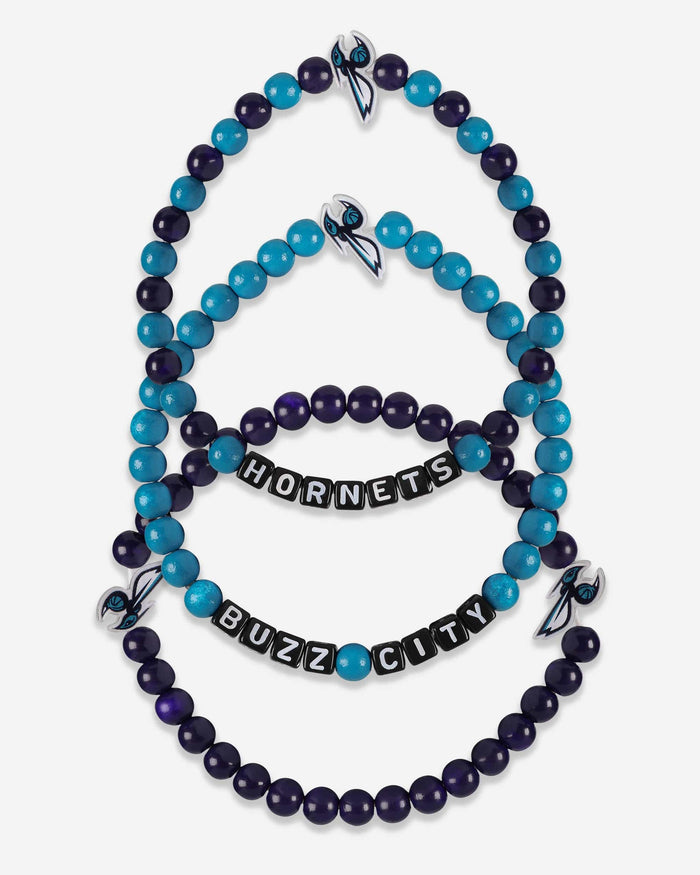 Charlotte Hornets 3 Pack Beaded Friendship Bracelet FOCO - FOCO.com