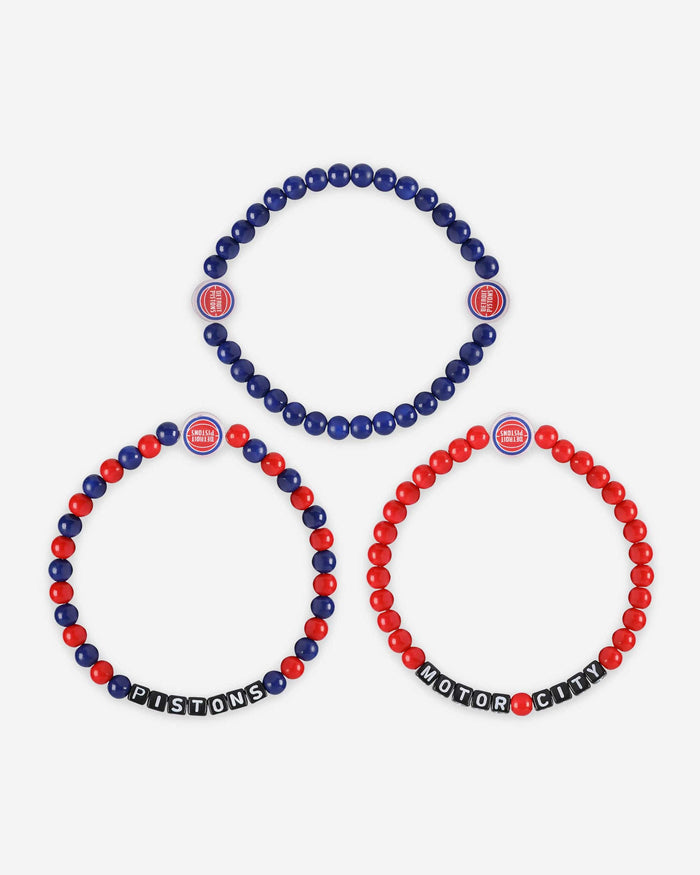 Detroit Pistons 3 Pack Beaded Friendship Bracelet FOCO - FOCO.com