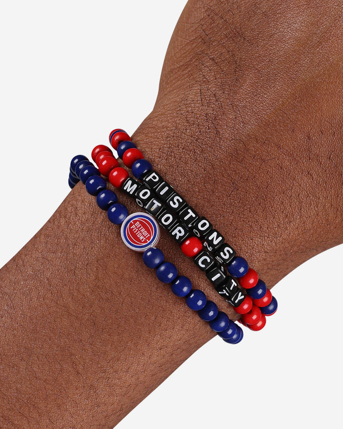 Detroit Pistons 3 Pack Beaded Friendship Bracelet FOCO - FOCO.com