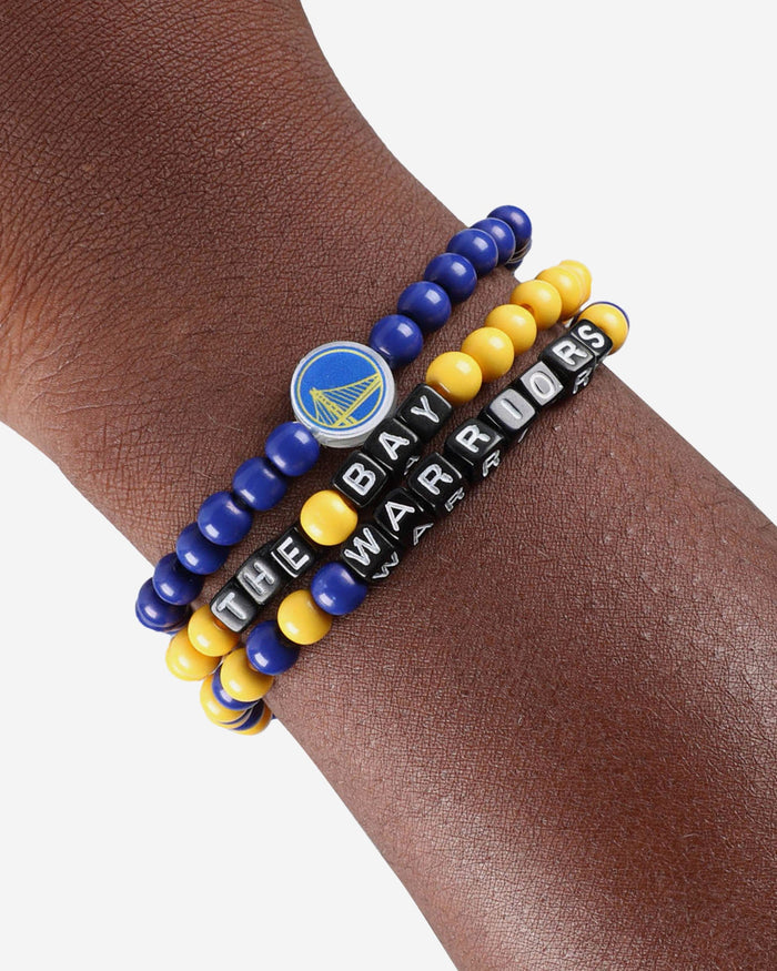 Golden State Warriors 3 Pack Beaded Friendship Bracelet FOCO - FOCO.com