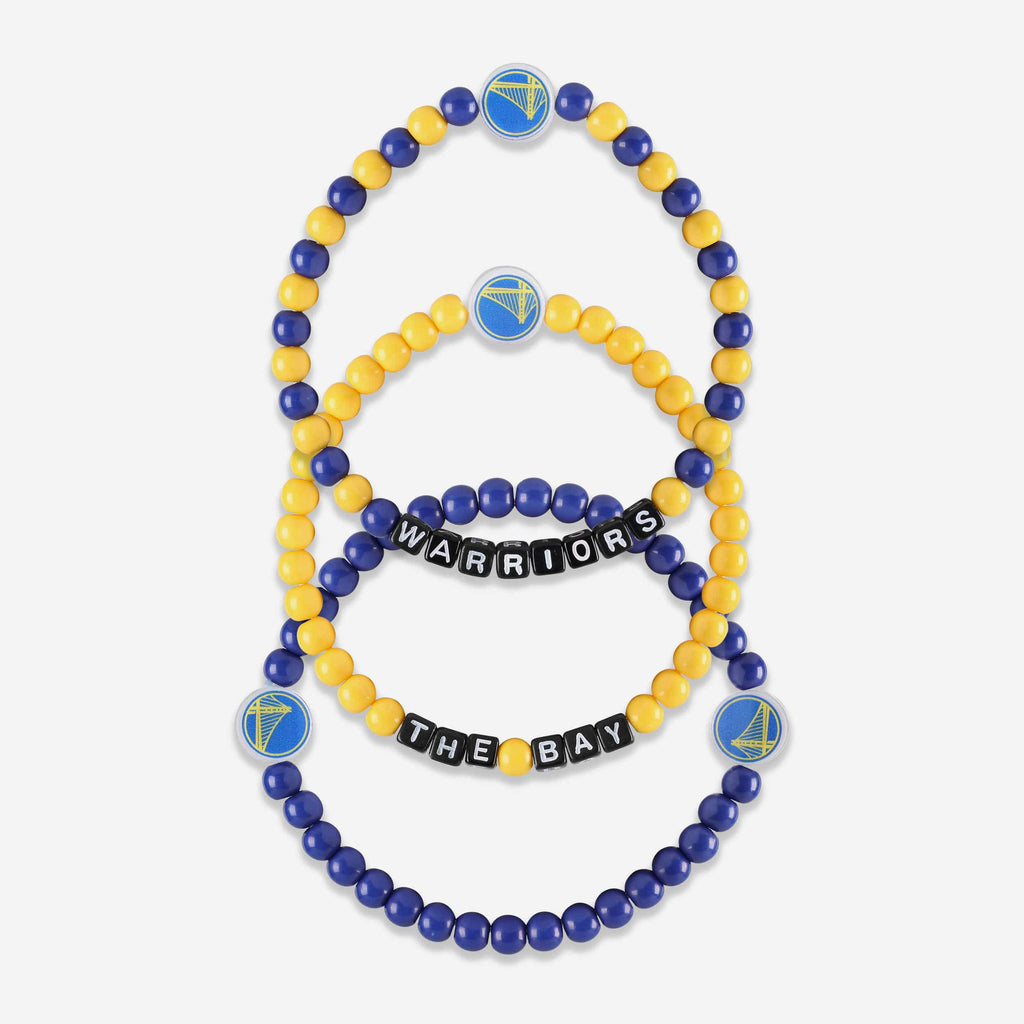 Golden State Warriors 3 Pack Beaded Friendship Bracelet FOCO - FOCO.com