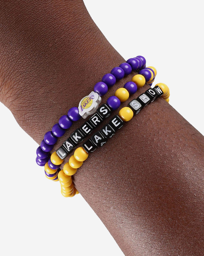 Los Angeles Lakers 3 Pack Beaded Friendship Bracelet FOCO - FOCO.com