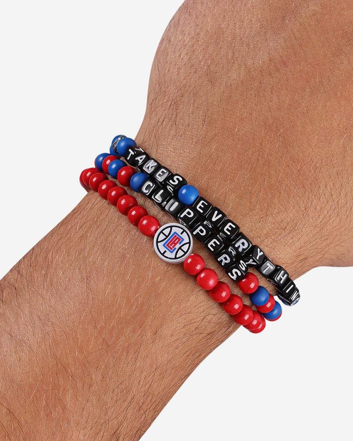 Los Angeles Clippers 3 Pack Beaded Friendship Bracelet FOCO - FOCO.com