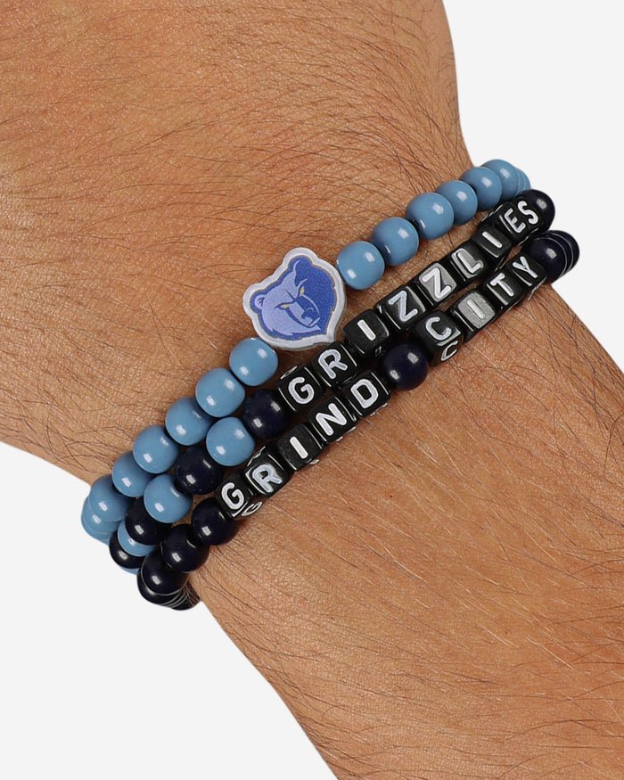 Memphis Grizzlies 3 Pack Beaded Friendship Bracelet FOCO - FOCO.com