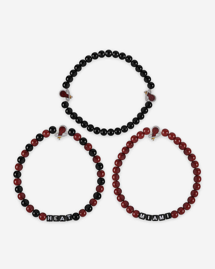 Miami Heat 3 Pack Beaded Friendship Bracelet FOCO - FOCO.com