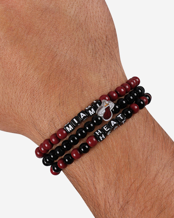 Miami Heat 3 Pack Beaded Friendship Bracelet FOCO - FOCO.com