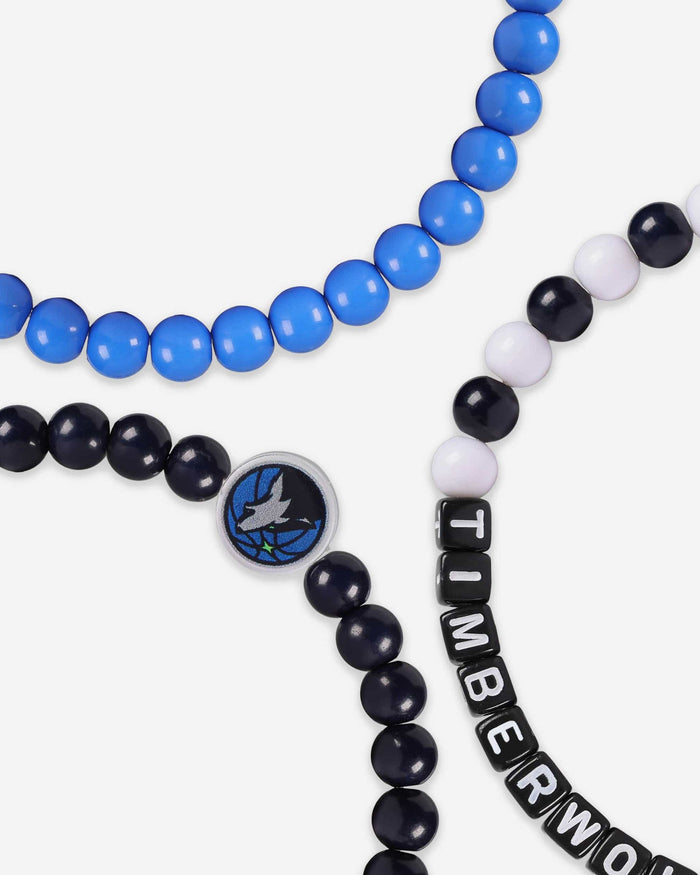 Minnesota Timberwolves 3 Pack Beaded Friendship Bracelet FOCO - FOCO.com