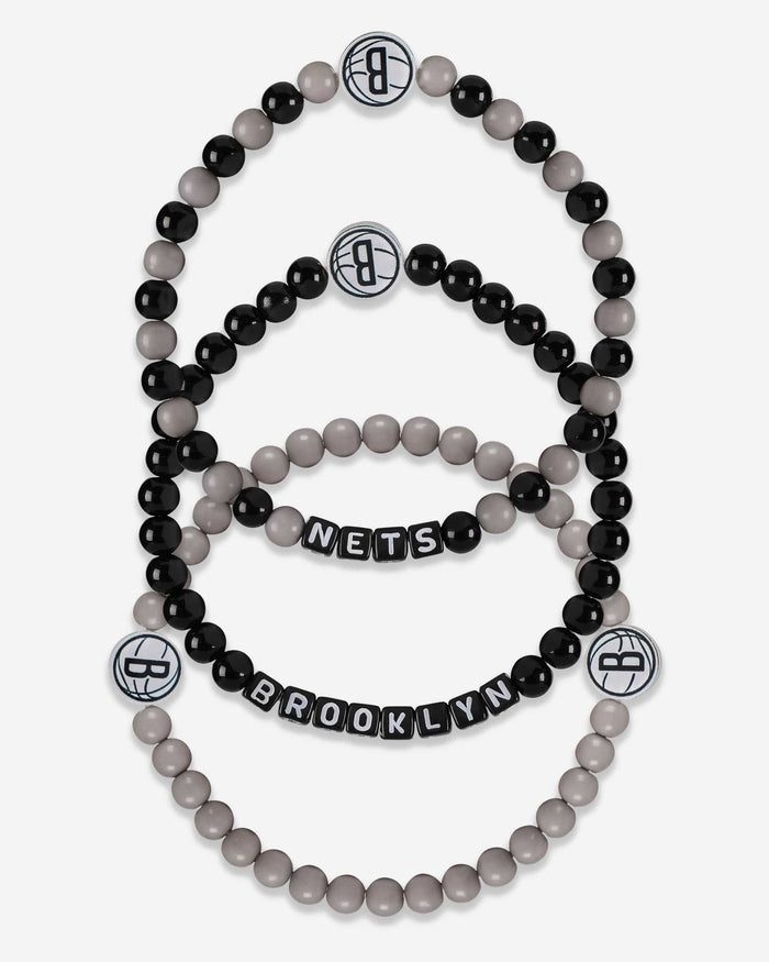 Brooklyn Nets 3 Pack Beaded Friendship Bracelet FOCO - FOCO.com