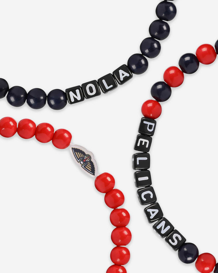 New Orleans Pelicans 3 Pack Beaded Friendship Bracelet FOCO - FOCO.com