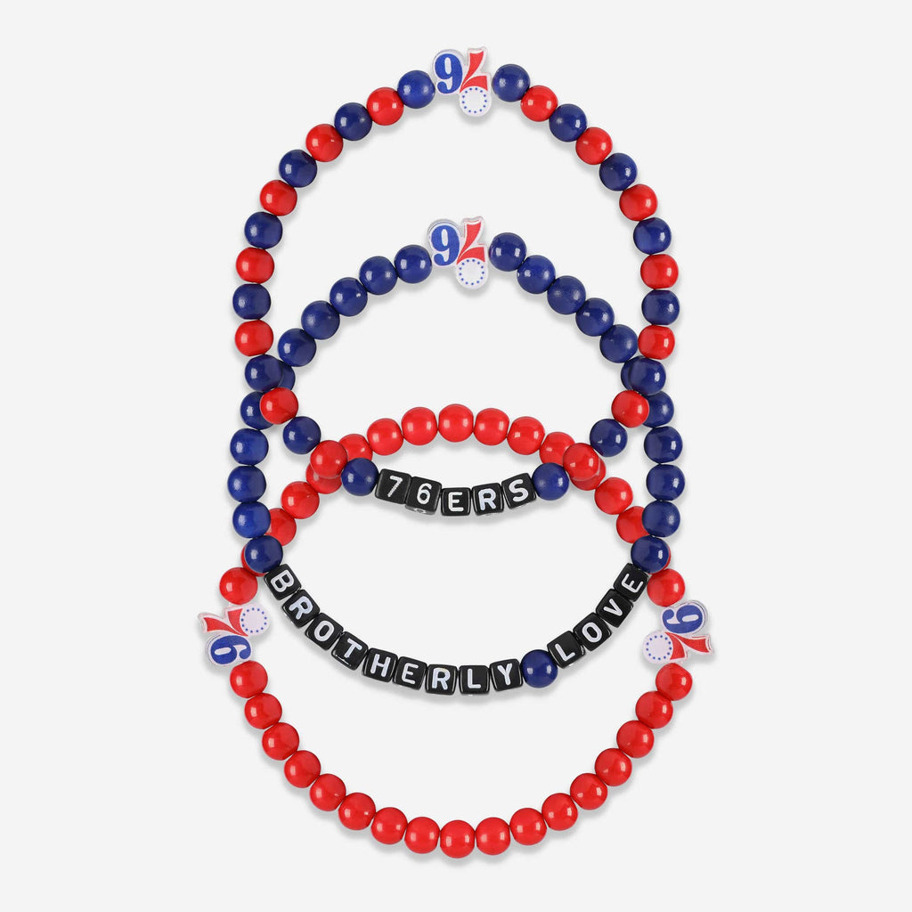 Philadelphia 76ers 3 Pack Beaded Friendship Bracelet FOCO - FOCO.com