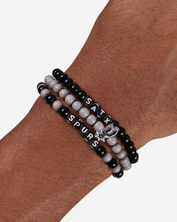 San Antonio Spurs 3 Pack Beaded Friendship Bracelet FOCO - FOCO.com