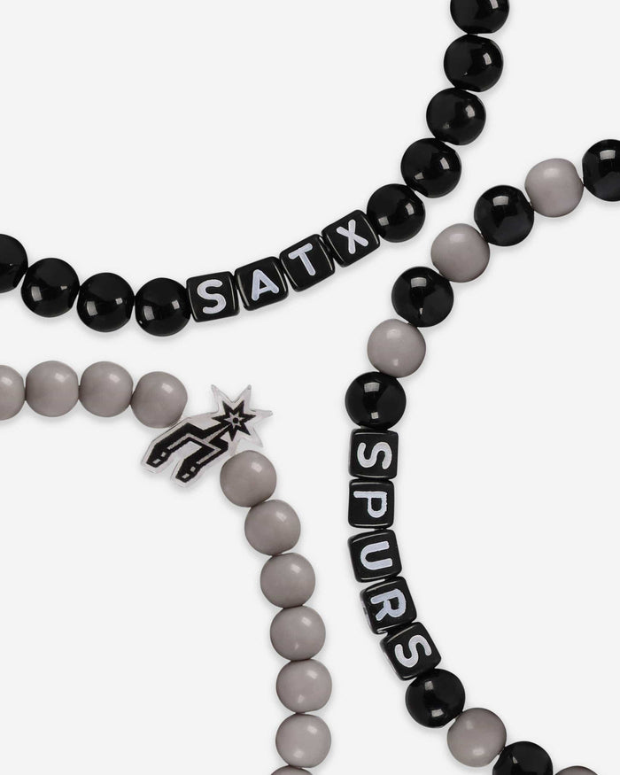 San Antonio Spurs 3 Pack Beaded Friendship Bracelet FOCO - FOCO.com