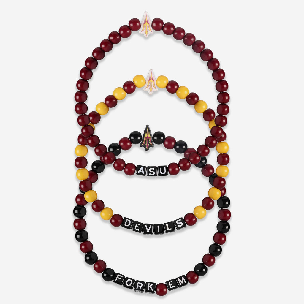 Arizona State Sun Devils 3 Pack Beaded Friendship Bracelet FOCO - FOCO.com