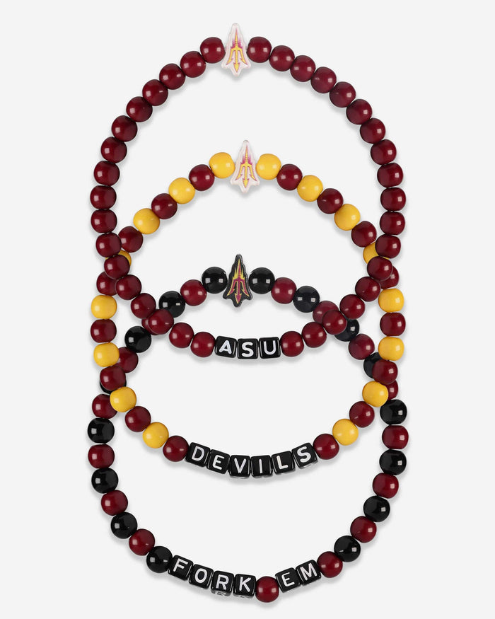 Arizona State Sun Devils 3 Pack Beaded Friendship Bracelet FOCO - FOCO.com