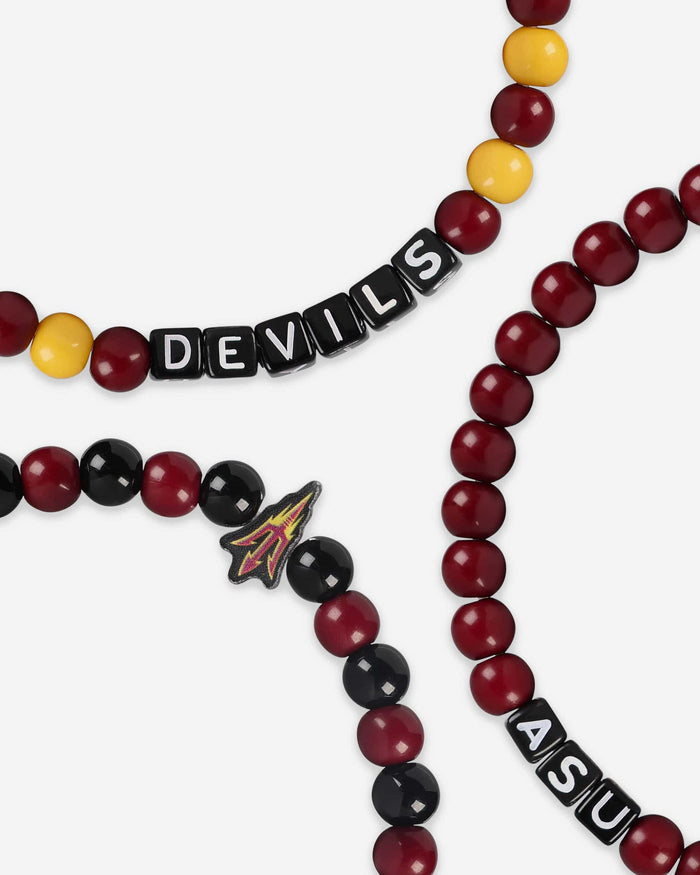 Arizona State Sun Devils 3 Pack Beaded Friendship Bracelet FOCO - FOCO.com