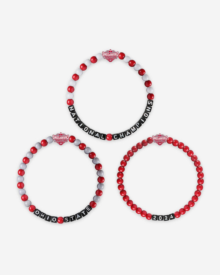 Ohio State Buckeyes 2024 Football National Champions 3 Pack Beaded Friendship Bracelet FOCO - FOCO.com