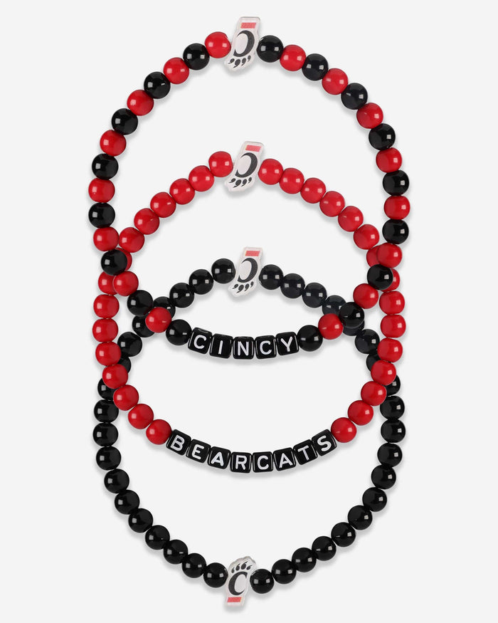 Cincinnati Bearcats 3 Pack Beaded Friendship Bracelet FOCO - FOCO.com