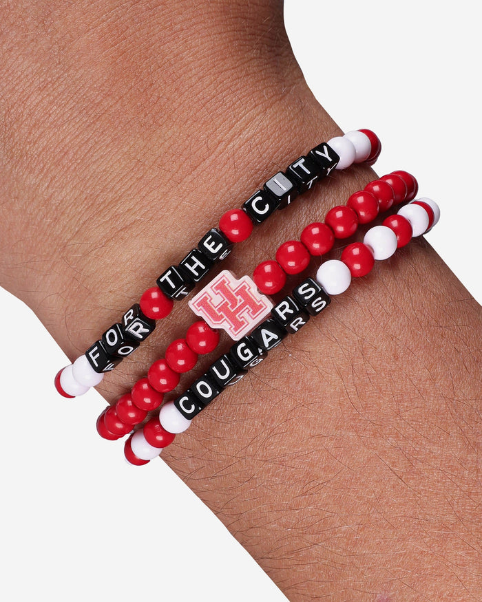 Houston Cougars 3 Pack Beaded Friendship Bracelet FOCO - FOCO.com