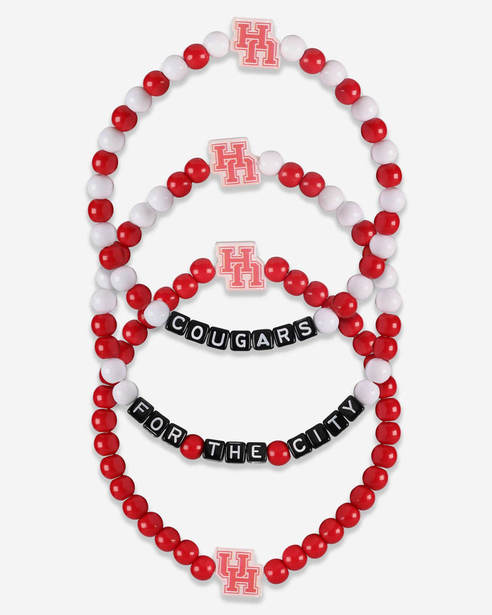 Houston Cougars 3 Pack Beaded Friendship Bracelet FOCO - FOCO.com