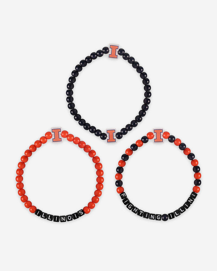 Illinois Fighting Illini 3 Pack Beaded Friendship Bracelet FOCO - FOCO.com