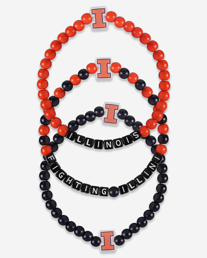 Illinois Fighting Illini 3 Pack Beaded Friendship Bracelet FOCO - FOCO.com