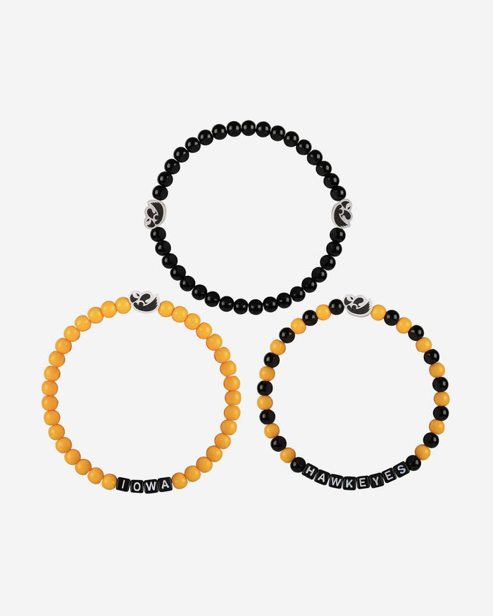 Iowa Hawkeyes 3 Pack Beaded Friendship Bracelet FOCO - FOCO.com