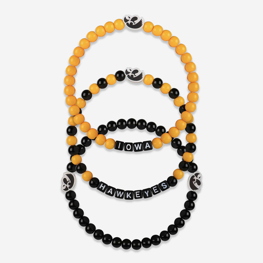 Iowa Hawkeyes 3 Pack Beaded Friendship Bracelet FOCO - FOCO.com