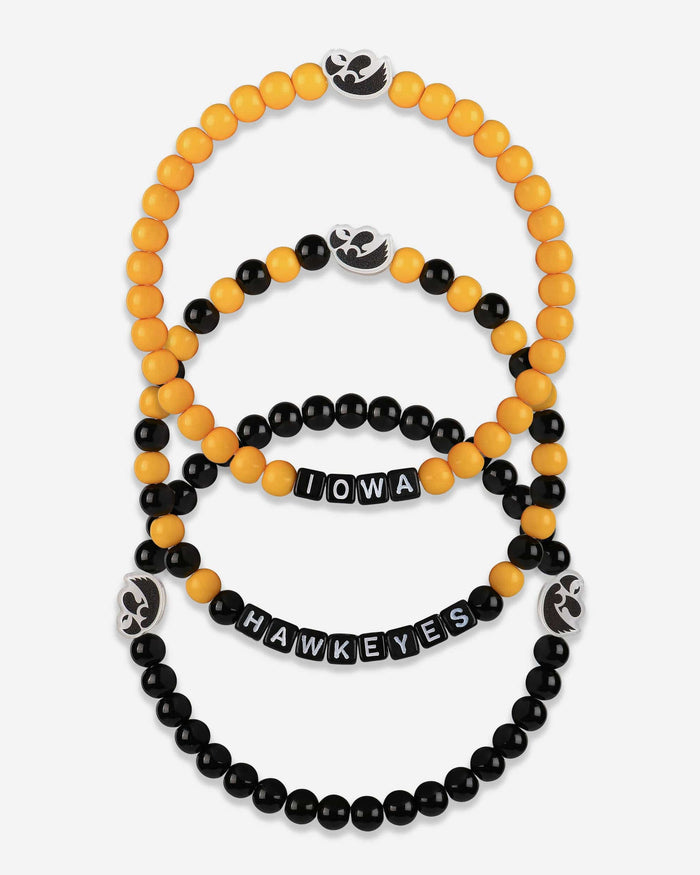 Iowa Hawkeyes 3 Pack Beaded Friendship Bracelet FOCO - FOCO.com