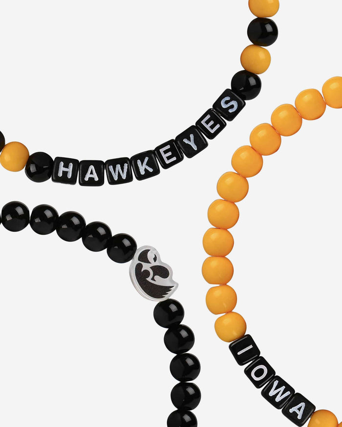 Iowa Hawkeyes 3 Pack Beaded Friendship Bracelet FOCO - FOCO.com