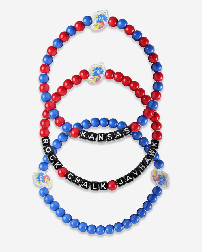 Kansas Jayhawks 3 Pack Beaded Friendship Bracelet FOCO - FOCO.com