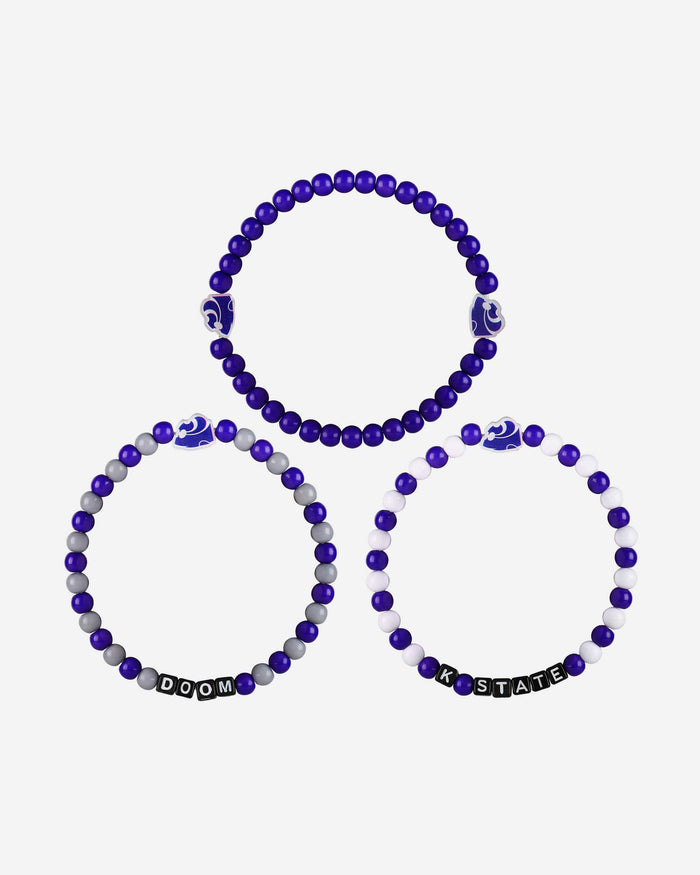 Kansas State Wildcats 3 Pack Beaded Friendship Bracelet FOCO - FOCO.com