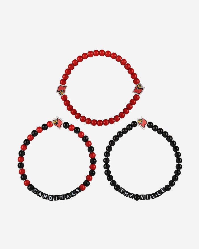 Louisville Cardinals 3 Pack Beaded Friendship Bracelet FOCO - FOCO.com