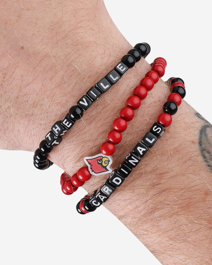 Louisville Cardinals 3 Pack Beaded Friendship Bracelet FOCO - FOCO.com