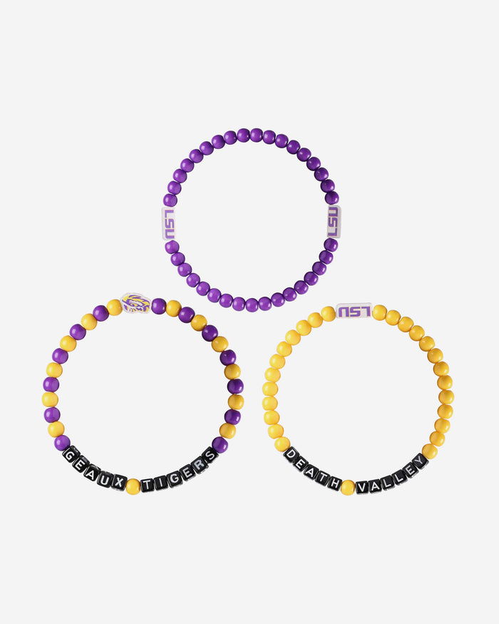 LSU Tigers 3 Pack Beaded Friendship Bracelet FOCO - FOCO.com