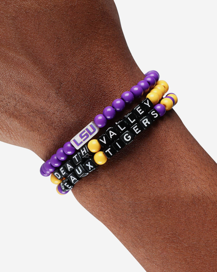 LSU Tigers 3 Pack Beaded Friendship Bracelet FOCO - FOCO.com