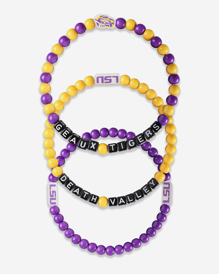 LSU Tigers 3 Pack Beaded Friendship Bracelet FOCO - FOCO.com