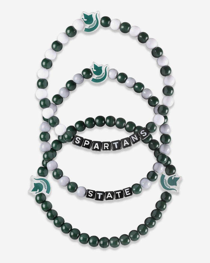 Michigan State Spartans 3 Pack Beaded Friendship Bracelet FOCO - FOCO.com