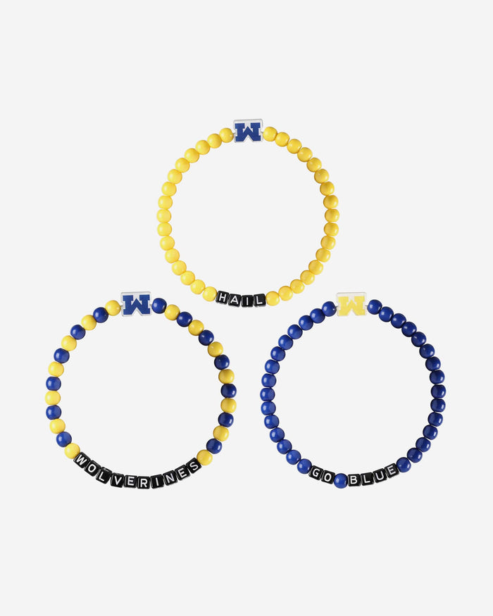 Michigan Wolverines 3 Pack Beaded Friendship Bracelet FOCO - FOCO.com