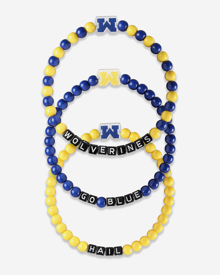 Michigan Wolverines 3 Pack Beaded Friendship Bracelet FOCO - FOCO.com