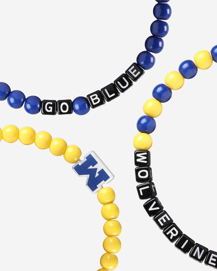 Michigan Wolverines 3 Pack Beaded Friendship Bracelet FOCO - FOCO.com