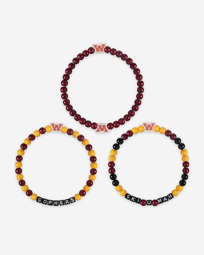 Minnesota Golden Gophers 3 Pack Beaded Friendship Bracelet FOCO - FOCO.com