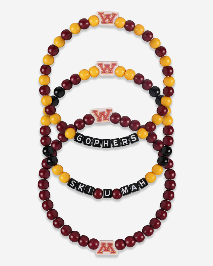 Minnesota Golden Gophers 3 Pack Beaded Friendship Bracelet FOCO - FOCO.com