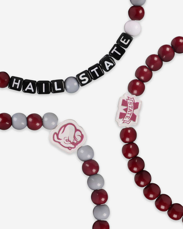 Mississippi State Bulldogs 3 Pack Beaded Friendship Bracelet FOCO - FOCO.com