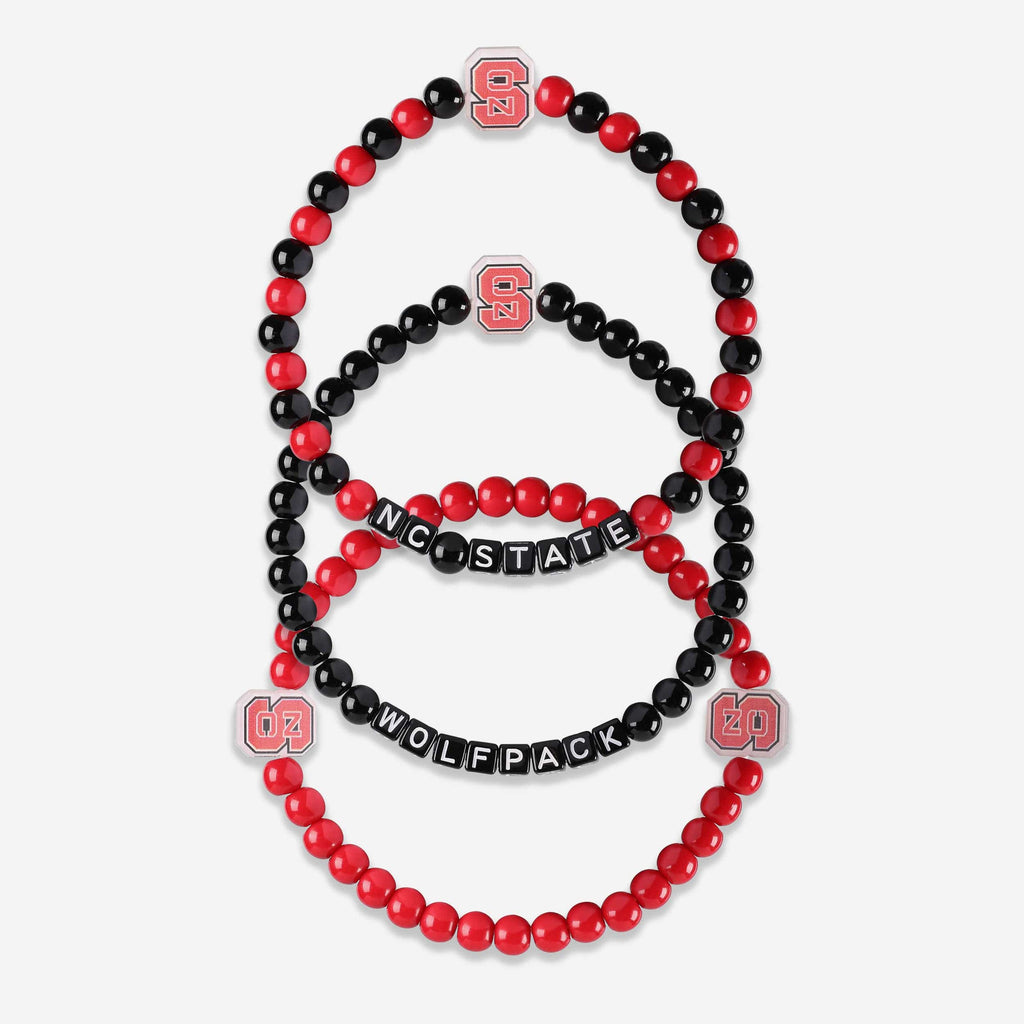 NC State Wolfpack 3 Pack Beaded Friendship Bracelet FOCO - FOCO.com