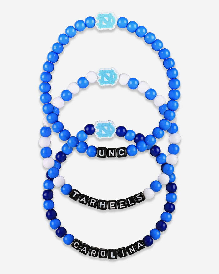 North Carolina Tar Heels 3 Pack Beaded Friendship Bracelet FOCO - FOCO.com