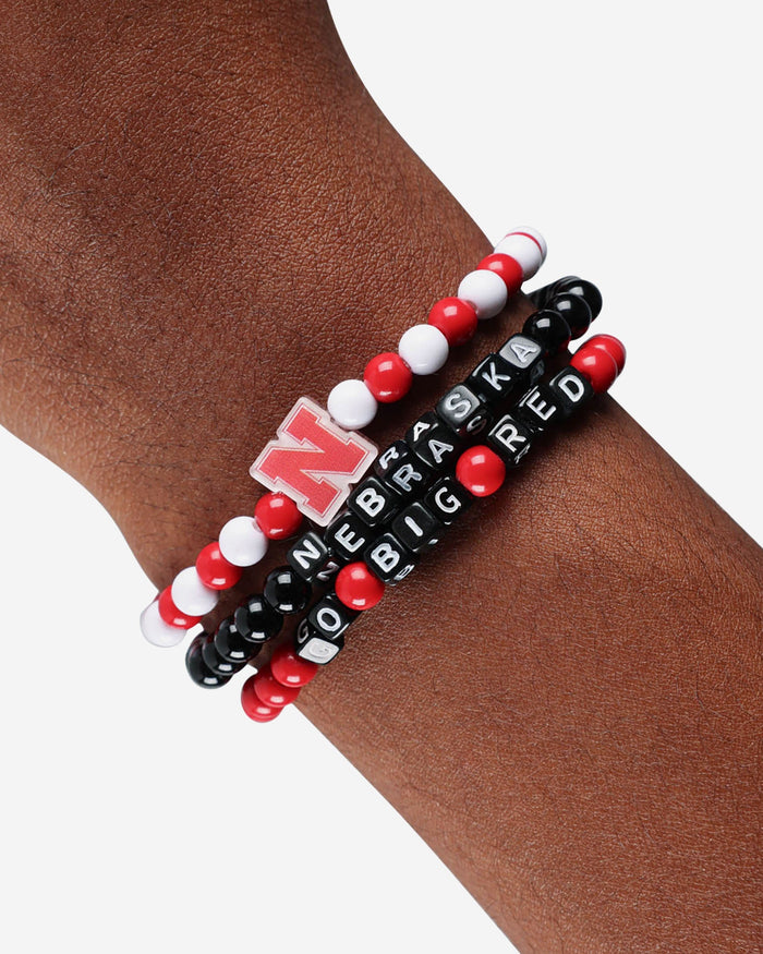 Nebraska Cornhuskers 3 Pack Beaded Friendship Bracelet FOCO - FOCO.com