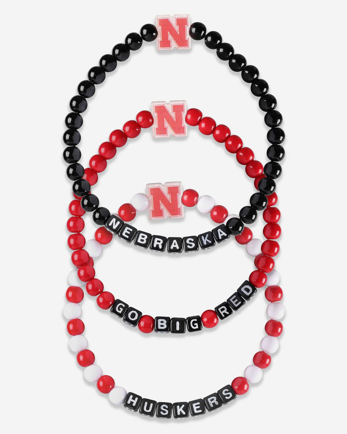 Nebraska Cornhuskers 3 Pack Beaded Friendship Bracelet FOCO - FOCO.com